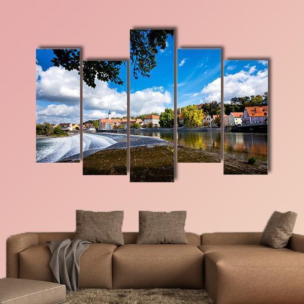 Landsberg Am Lech In Autumn Canvas Wall Art-5 Pop-Gallery Wrap-47" x 32"-Tiaracle