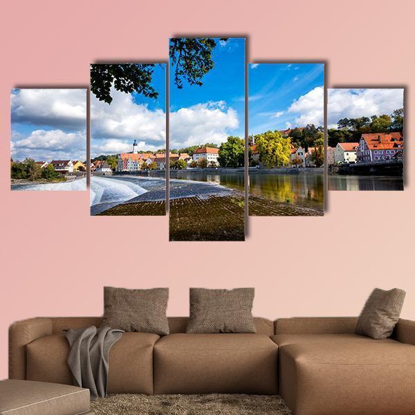 Landsberg Am Lech In Autumn Canvas Wall Art-5 Star-Gallery Wrap-62" x 32"-Tiaracle