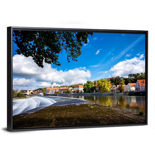 Landsberg Am Lech In Autumn Canvas Wall Art-3 Horizontal-Gallery Wrap-25" x 16"-Tiaracle