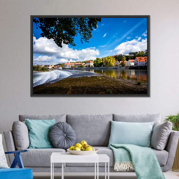 Landsberg Am Lech In Autumn Canvas Wall Art-3 Horizontal-Gallery Wrap-25" x 16"-Tiaracle