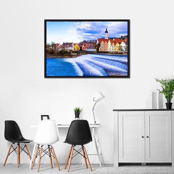 Landsberg Am Lech Village Canvas Wall Art-3 Horizontal-Gallery Wrap-25" x 16"-Tiaracle