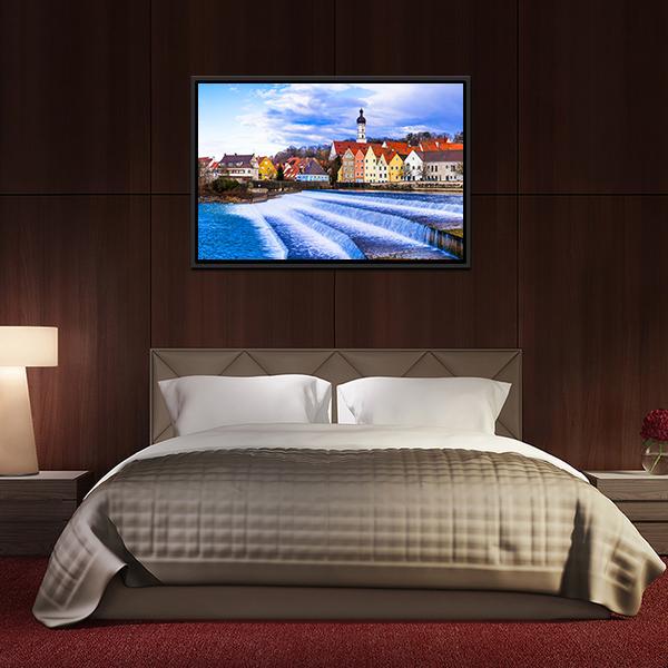 Landsberg Am Lech Village Canvas Wall Art-3 Horizontal-Gallery Wrap-25" x 16"-Tiaracle