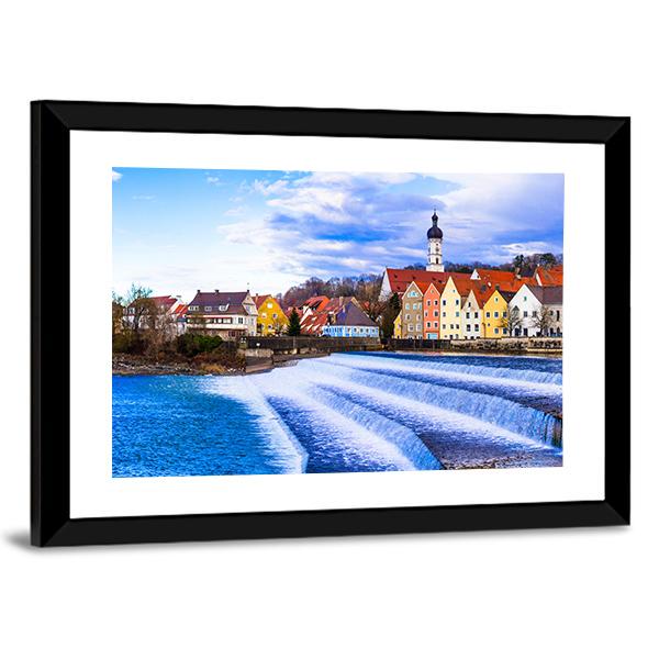 Landsberg Am Lech Village Panoramic Canvas Wall Art-1 Piece-36" x 12"-Tiaracle