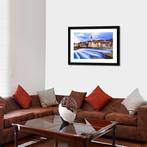 Landsberg Am Lech Village Panoramic Canvas Wall Art-1 Piece-36" x 12"-Tiaracle