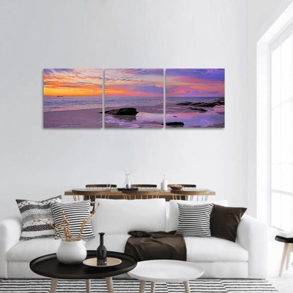 Beach In Perth Panoramic Canvas Wall Art-3 Piece-25" x 08"-Tiaracle