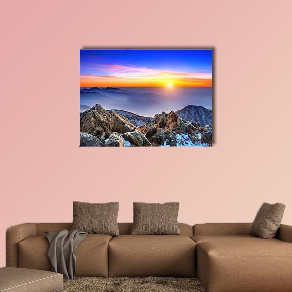 Deogyusan National Park Canvas Wall Art-1 Piece-Gallery Wrap-48" x 32"-Tiaracle