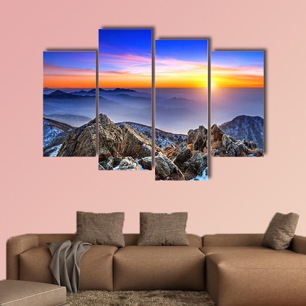 Deogyusan National Park Canvas Wall Art-4 Pop-Gallery Wrap-50&quot; x 32&quot;-Tiaracle