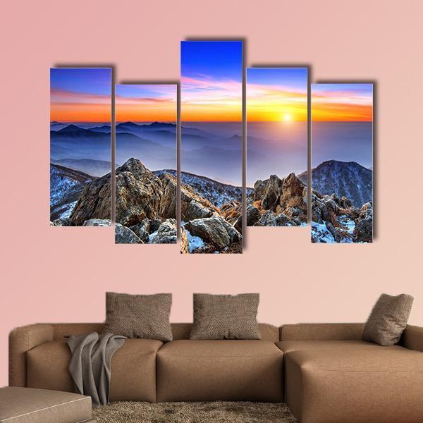 Deogyusan National Park Canvas Wall Art-5 Pop-Gallery Wrap-47&quot; x 32&quot;-Tiaracle
