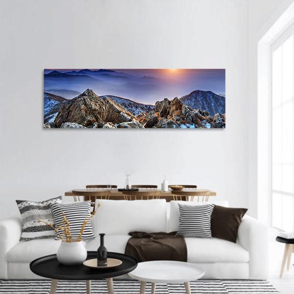 Deogyusan National Park Panoramic Canvas Wall Art-1 Piece-36" x 12"-Tiaracle