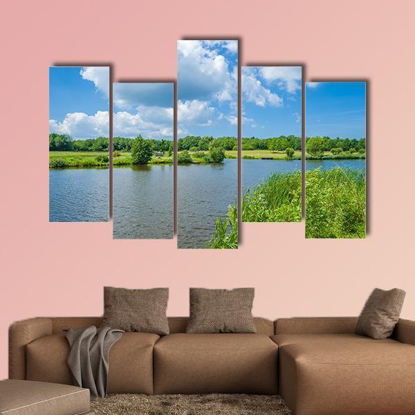 Wallsee Lake Canvas Wall Art-5 Pop-Gallery Wrap-47" x 32"-Tiaracle
