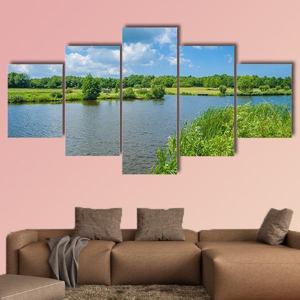 Wallsee Lake Canvas Wall Art-5 Star-Gallery Wrap-62" x 32"-Tiaracle