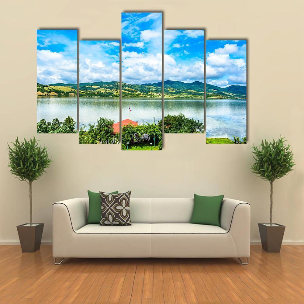 Backyard On Danube River Canvas Wall Art-5 Pop-Gallery Wrap-47" x 32"-Tiaracle