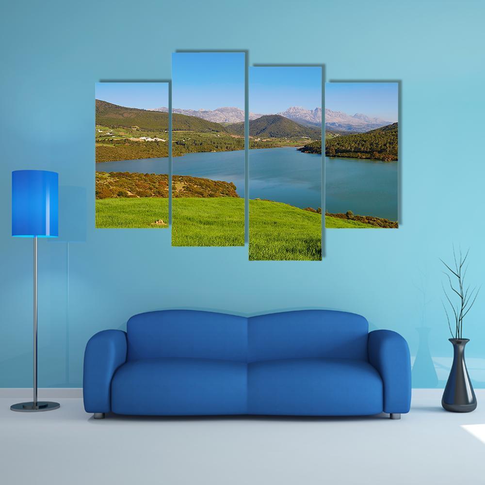 Lake In Atlas Mountains Canvas Wall Art-4 Pop-Gallery Wrap-50" x 32"-Tiaracle