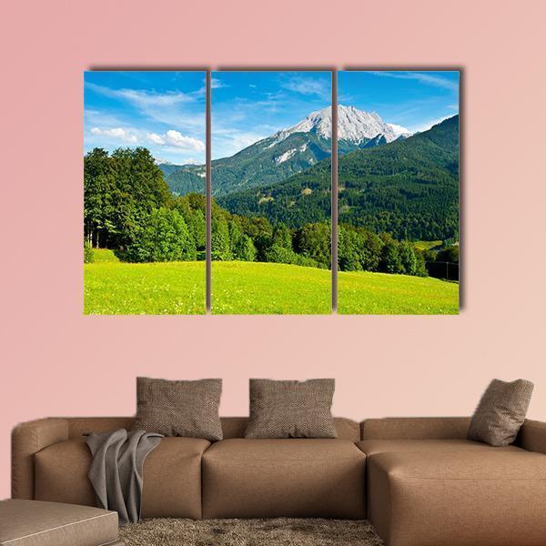 Landscape In Bavarian Alps Canvas Wall Art-3 Horizontal-Gallery Wrap-37" x 24"-Tiaracle