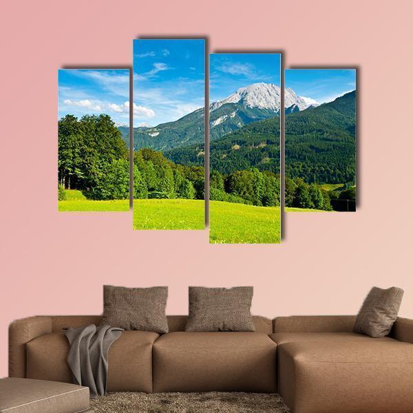 Landscape In Bavarian Alps Canvas Wall Art-4 Pop-Gallery Wrap-50" x 32"-Tiaracle