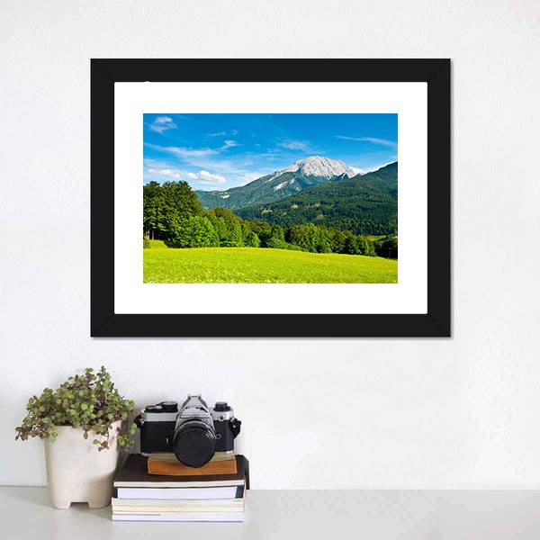 Landscape In Bavarian Alps Canvas Wall Art-1 Piece-Framed Print-20" x 16"-Tiaracle