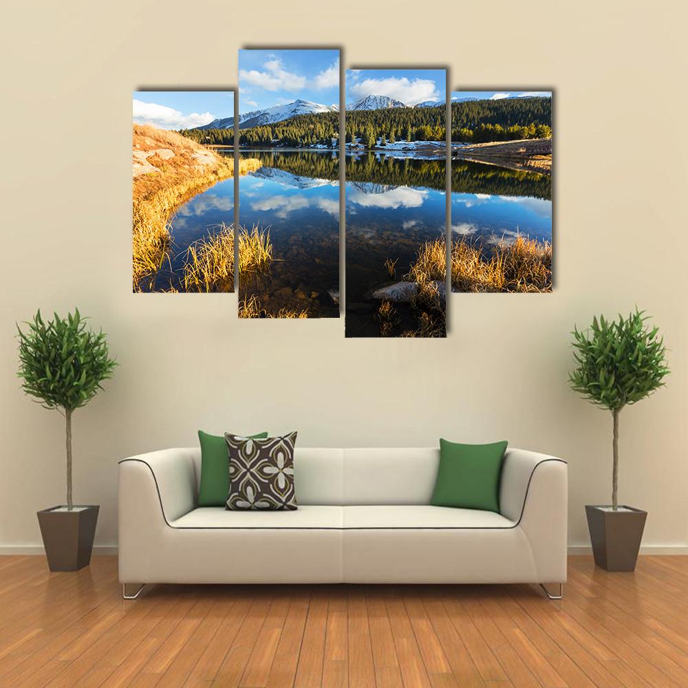 Landscape In Colorado Rocky Mountains Canvas Wall Art-4 Pop-Gallery Wrap-34" x 20"-Tiaracle