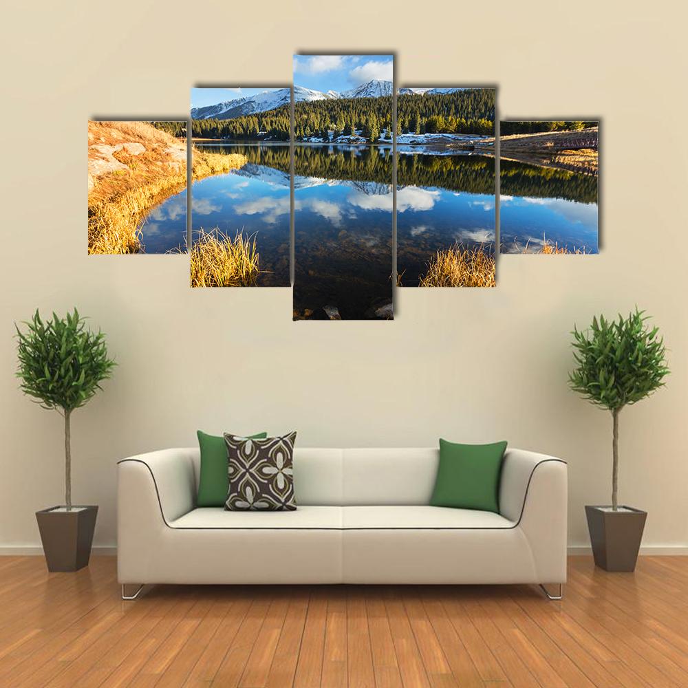 Landscape In Colorado Rocky Mountains Canvas Wall Art-5 Star-Gallery Wrap-42" x 21"-Tiaracle