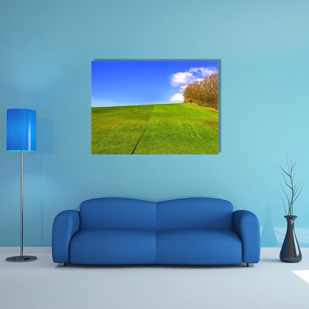 Landscape In Denmark Early Spring Canvas Wall Art-1 Piece-Gallery Wrap-48" x 32"-Tiaracle