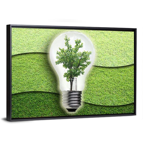 Landscape In Light Bulb Canvas Wall Art-3 Horizontal-Gallery Wrap-25" x 16"-Tiaracle