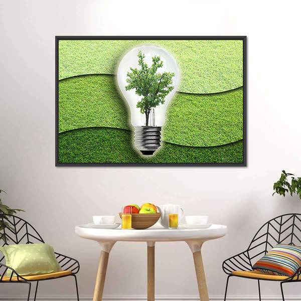 Landscape In Light Bulb Canvas Wall Art-3 Horizontal-Gallery Wrap-25" x 16"-Tiaracle