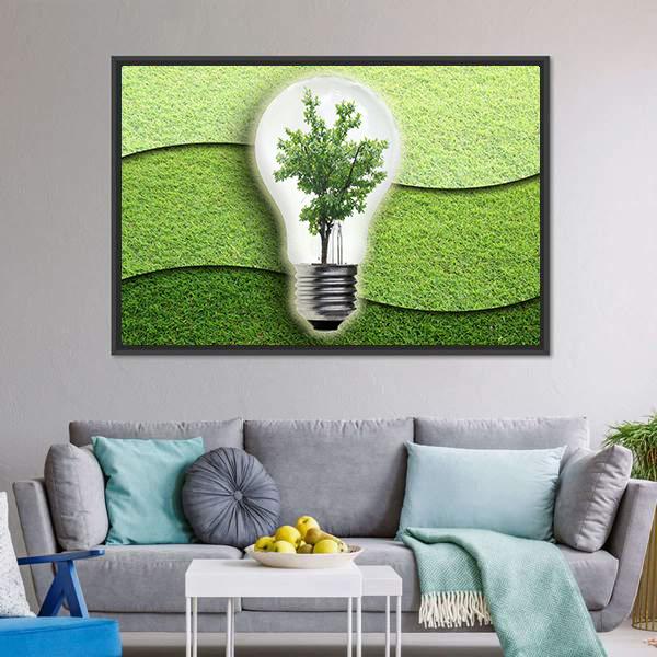 Landscape In Light Bulb Canvas Wall Art-3 Horizontal-Gallery Wrap-25" x 16"-Tiaracle