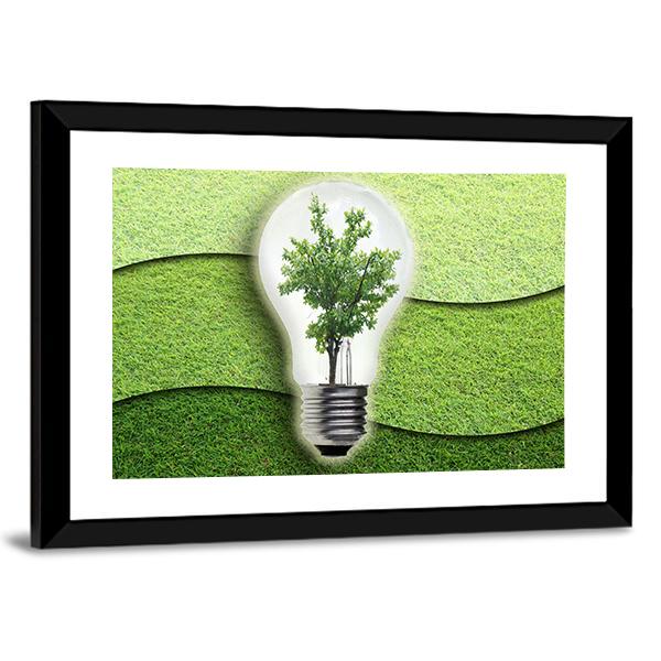 Landscape In Light Bulb Canvas Wall Art-3 Horizontal-Gallery Wrap-25" x 16"-Tiaracle
