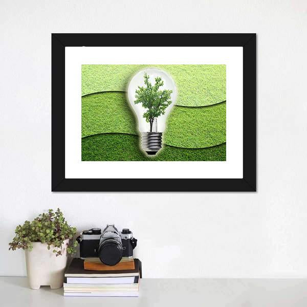 Landscape In Light Bulb Canvas Wall Art-1 Piece-Framed Print-20" x 16"-Tiaracle