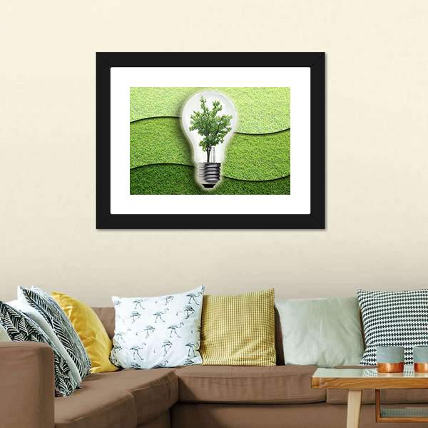 Landscape In Light Bulb Canvas Wall Art-3 Horizontal-Gallery Wrap-25" x 16"-Tiaracle
