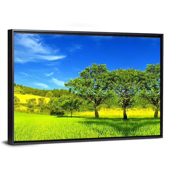 Landscape In Summer Canvas Wall Art-3 Horizontal-Gallery Wrap-25" x 16"-Tiaracle