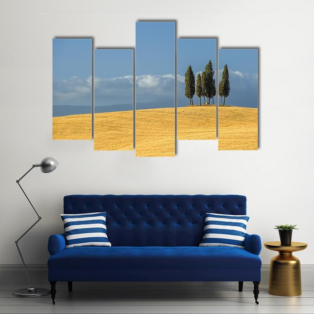 Tuscany Landscape Italy Canvas Wall Art-5 Pop-Gallery Wrap-47" x 32"-Tiaracle