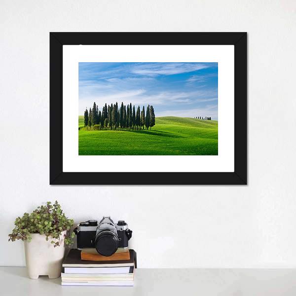 Landscape In Tuscany Canvas Wall Art-1 Piece-Framed Print-30" x 20"-Tiaracle