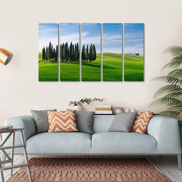 Landscape In Tuscany Canvas Wall Art-5 Horizontal-Gallery Wrap-22" x 12"-Tiaracle