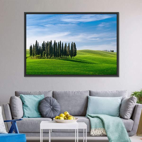 Landscape In Tuscany Canvas Wall Art-5 Horizontal-Gallery Wrap-22" x 12"-Tiaracle