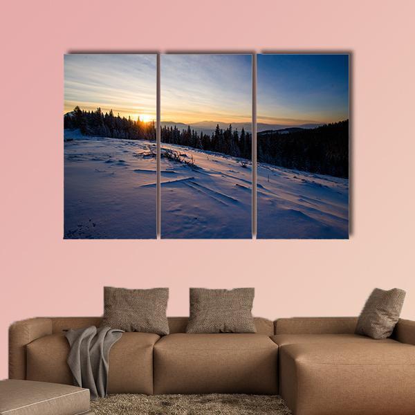 Beautiful Winter Landscape Canvas Wall Art-3 Horizontal-Gallery Wrap-37&quot; x 24&quot;-Tiaracle