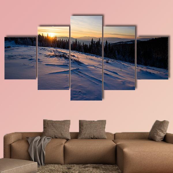 Beautiful Winter Landscape Canvas Wall Art-3 Horizontal-Gallery Wrap-37" x 24"-Tiaracle