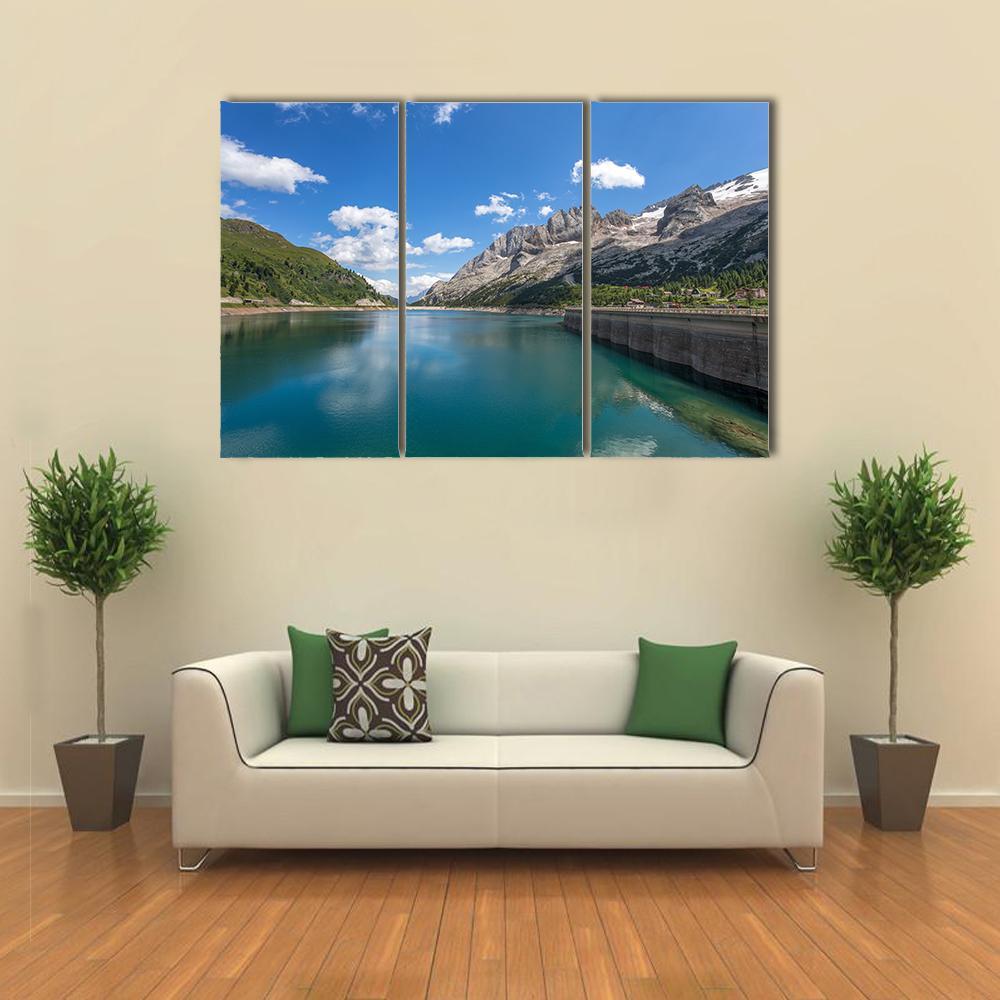 Fedaia Lake Italy Canvas Wall Art-3 Horizontal-Gallery Wrap-37" x 24"-Tiaracle