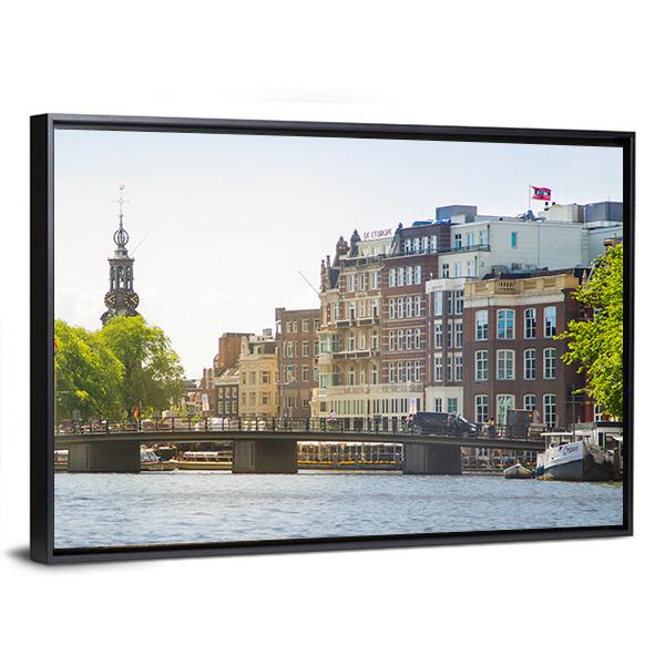 Landscape Of Amsterdam Canvas Wall Art-3 Horizontal-Gallery Wrap-25" x 16"-Tiaracle