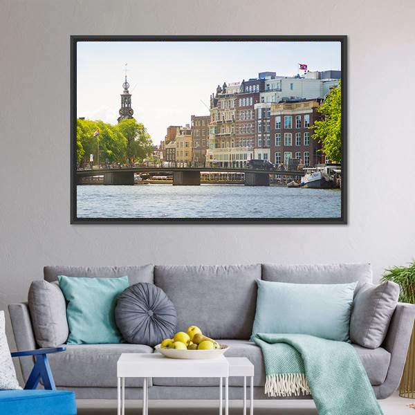 Landscape Of Amsterdam Canvas Wall Art-3 Horizontal-Gallery Wrap-25" x 16"-Tiaracle