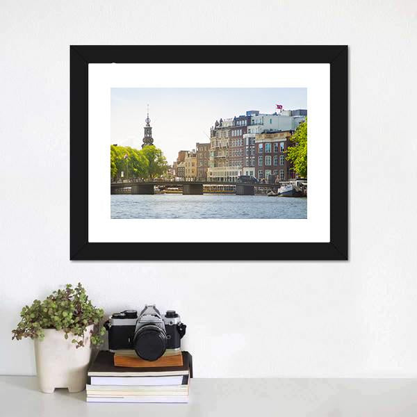 Landscape Of Amsterdam Canvas Wall Art-1 Piece-Framed Print-20" x 16"-Tiaracle