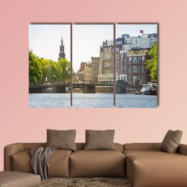 Landscape Of Amsterdam Canvas Wall Art-3 Horizontal-Gallery Wrap-37" x 24"-Tiaracle