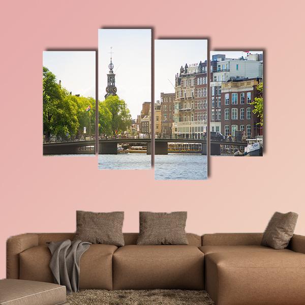 Landscape Of Amsterdam Canvas Wall Art-4 Pop-Gallery Wrap-50" x 32"-Tiaracle