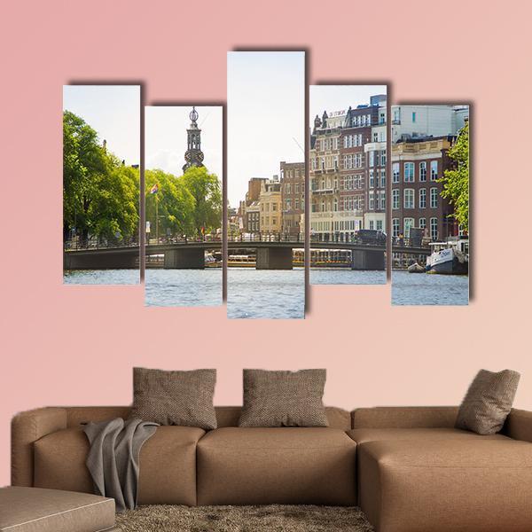 Landscape Of Amsterdam Canvas Wall Art-5 Pop-Gallery Wrap-47" x 32"-Tiaracle