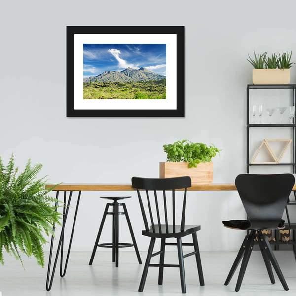 Landscape Of Batur Volcano Canvas Wall Art-3 Horizontal-Gallery Wrap-25" x 16"-Tiaracle