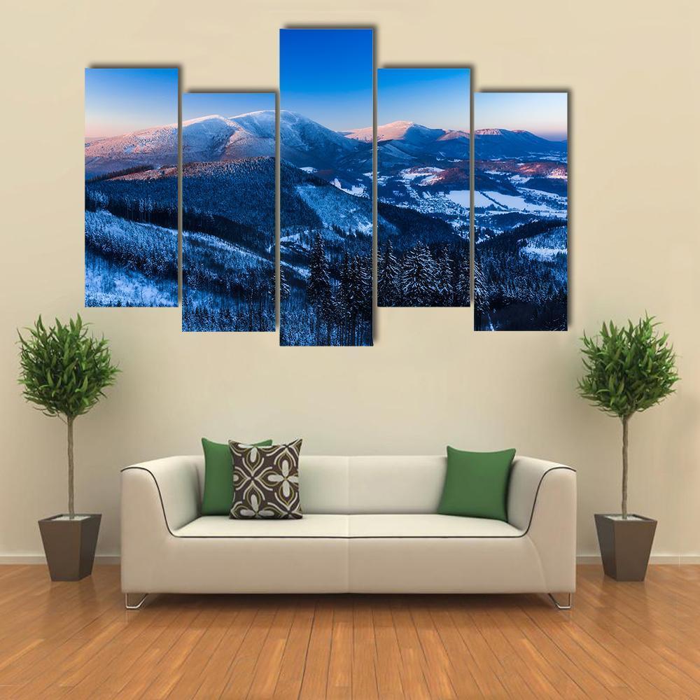 Landscape Of Beskydy Mountains Canvas Wall Art-5 Pop-Gallery Wrap-47" x 32"-Tiaracle