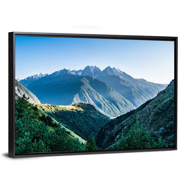 Landscape Of Caucasus Mountain Canvas Wall Art-3 Horizontal-Gallery Wrap-25" x 16"-Tiaracle