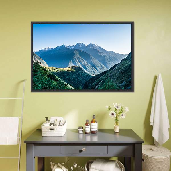 Landscape Of Caucasus Mountain Canvas Wall Art-1 Piece-Floating Frame-24" x 16"-Tiaracle