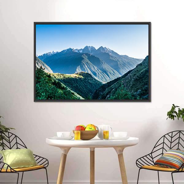 Landscape Of Caucasus Mountain Canvas Wall Art-3 Horizontal-Gallery Wrap-25" x 16"-Tiaracle
