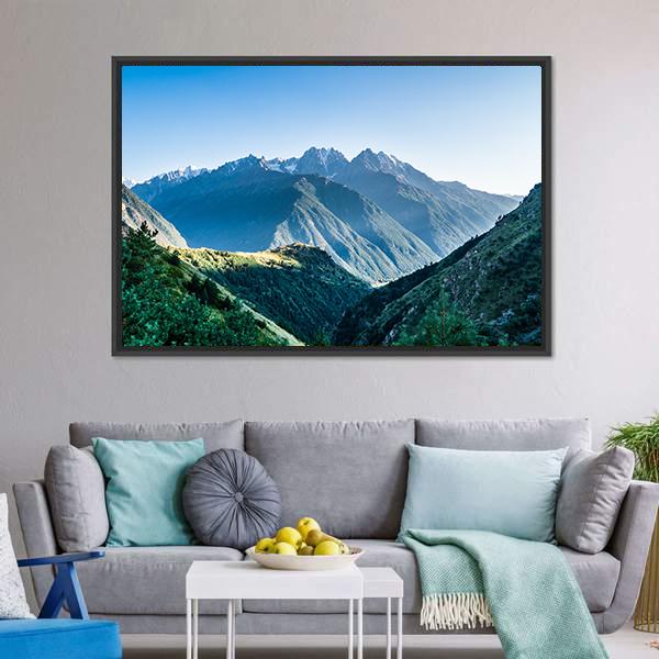 Landscape Of Caucasus Mountain Canvas Wall Art-3 Horizontal-Gallery Wrap-25" x 16"-Tiaracle