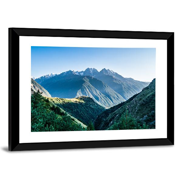Landscape Of Caucasus Mountain Canvas Wall Art-3 Horizontal-Gallery Wrap-25" x 16"-Tiaracle